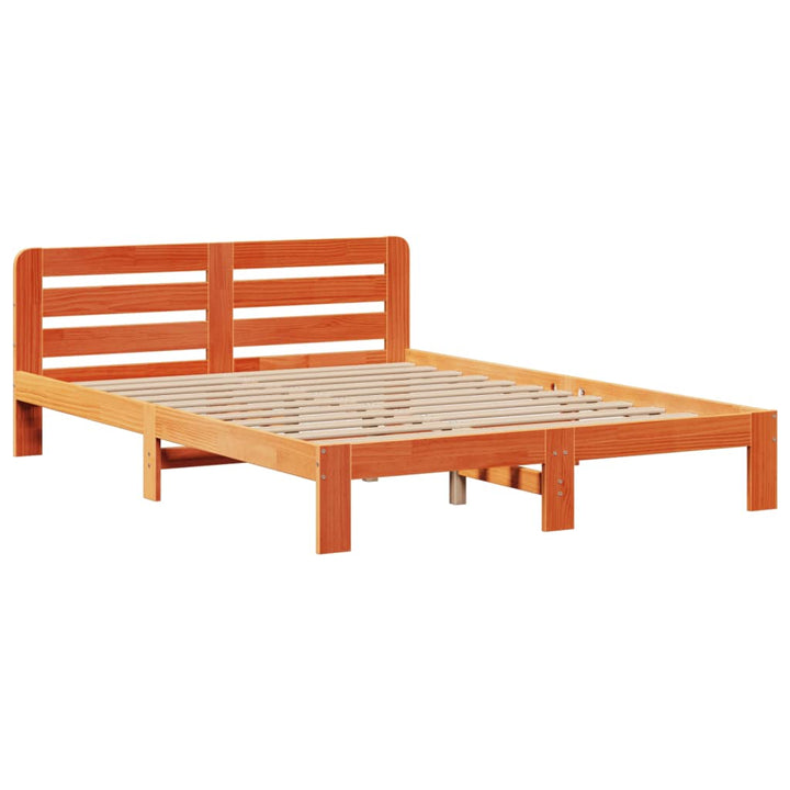 seng med reol uden madras 150x200cm massivt fyrretræ gyldenbrun