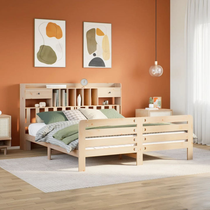 seng med reol uden madras 180x200 cm massivt fyrretræ