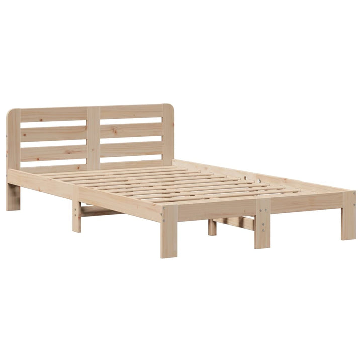 seng med reol uden madras 135x190 cm massivt fyrretræ