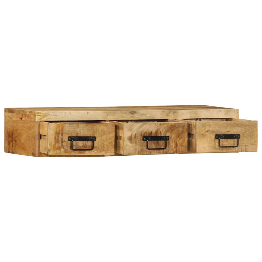 væghængt tv-skab 100x30x19 cm massivt ru mangotræ