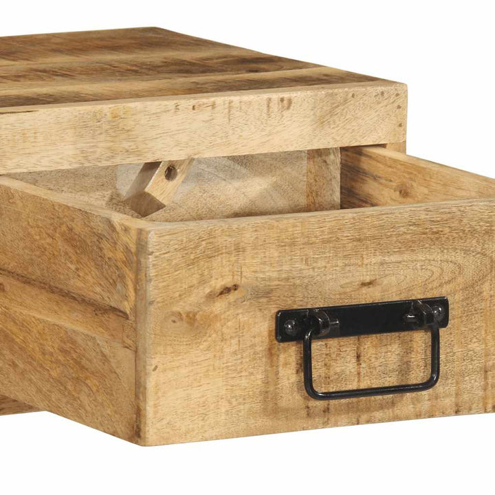 væghængt tv-skab 100x30x19 cm massivt ru mangotræ
