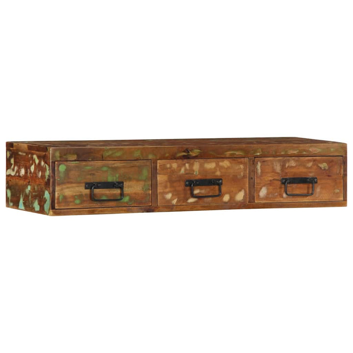 væghængt tv-skab 100x30x19 cm massivt genbrugstræ