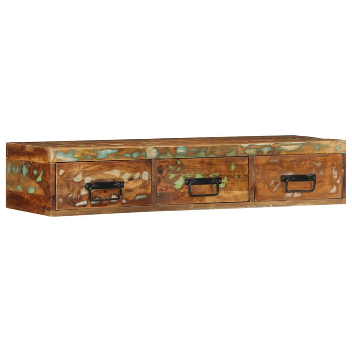 væghængt tv-skab 100x30x19 cm massivt genbrugstræ