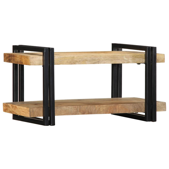 væghylde 70x33x35 cm massivt ru mangotræ