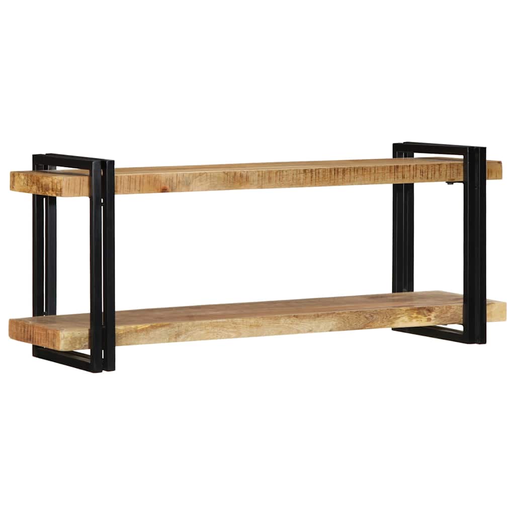væghylde 110x33x45 cm massivt ru mangotræ
