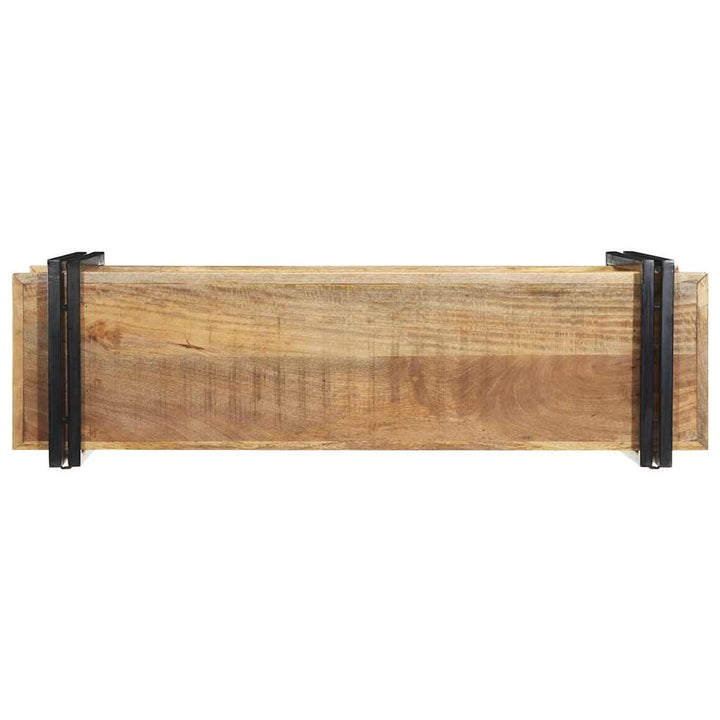 væghylde 110x33x45 cm massivt ru mangotræ