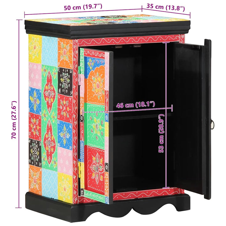 Konsolbord med hylde med opbevaring Flerfarvet 50 x 30 x 70 cm