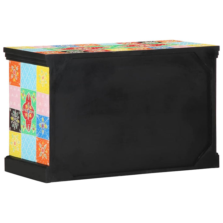 TV-skab med skuffe Flerfarvet 80 x 35 x 50 cm Massivt mangotræ