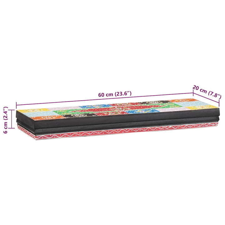 Væghylder Flerfarvet 60 x 20 x 6 cm Massivt mangotræ