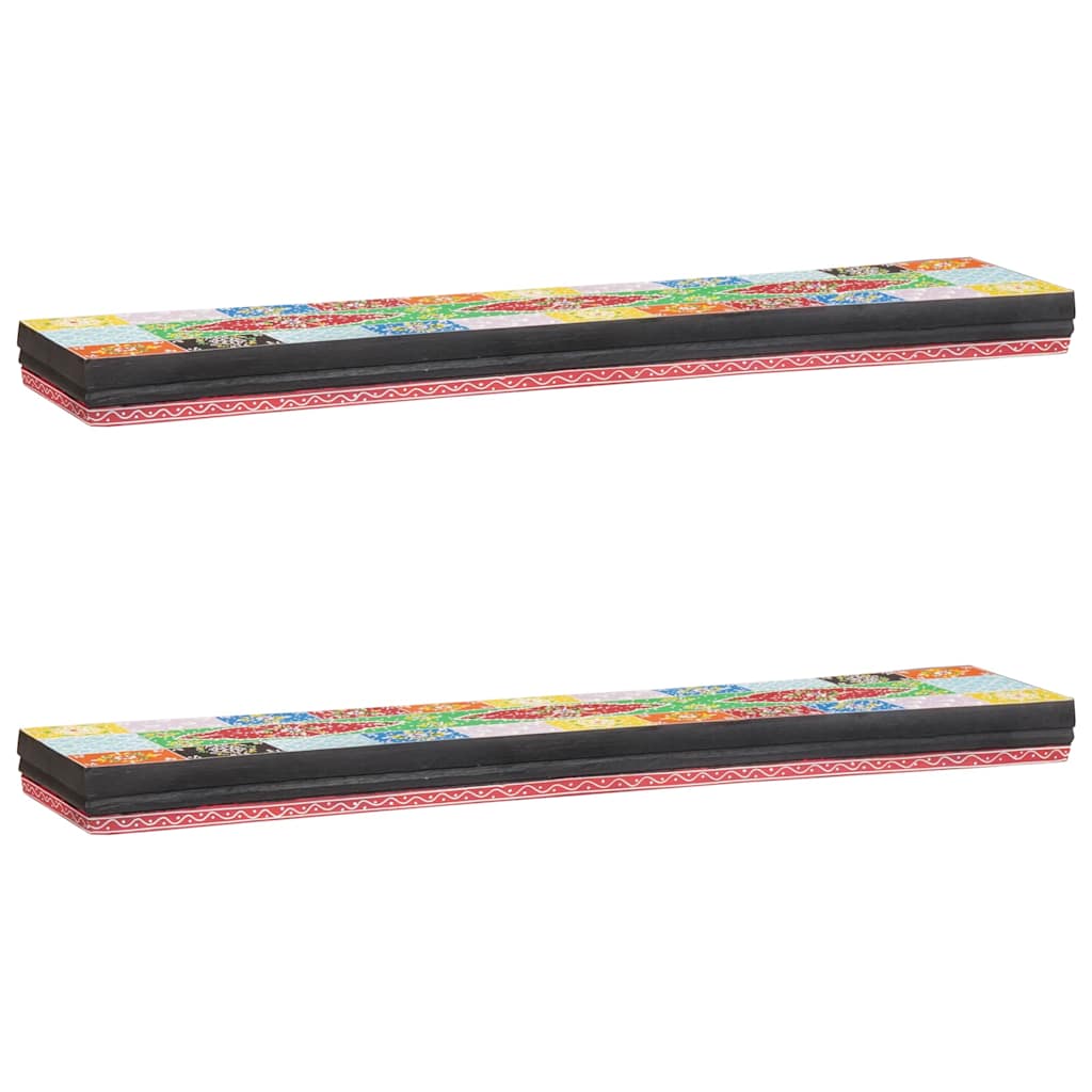 Væghylder Flerfarvet 100 x 20 x 6 cm Massivt mangotræ