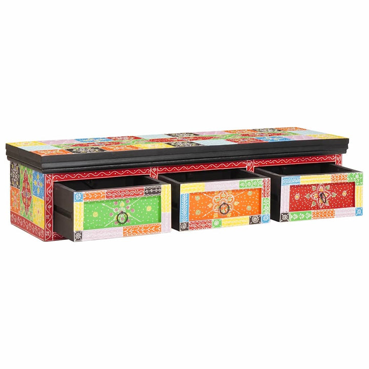 TV-skab med skuffe Flerfarvet 100 x 30 x 24 cm Massivt mangotræ