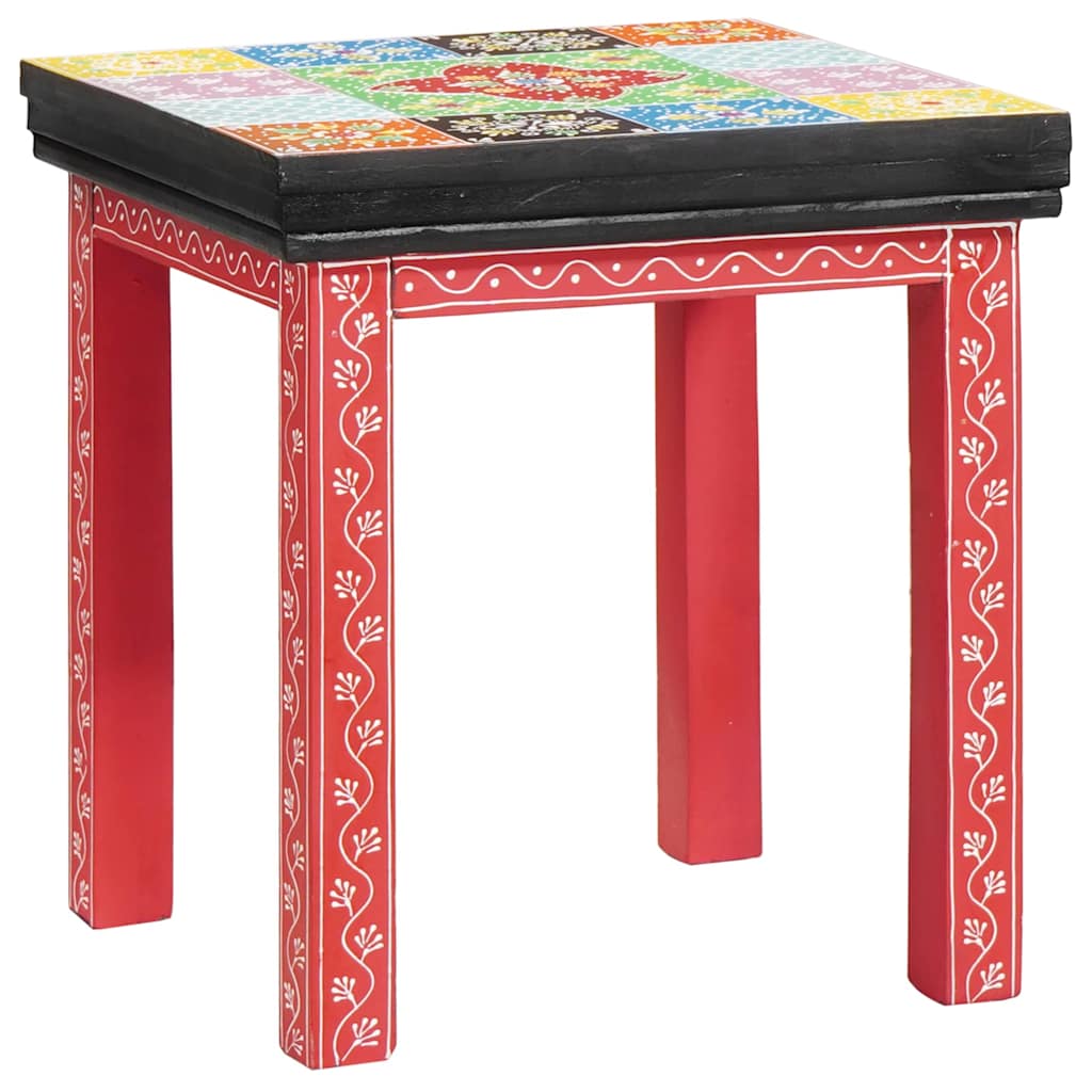 Endebord 2 pcs Flerfarvet Massivt Mango Træ og Ingeniørtræ