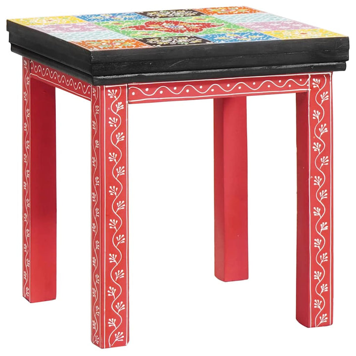 Endebord 2 pcs Flerfarvet Massivt Mango Træ og Ingeniørtræ