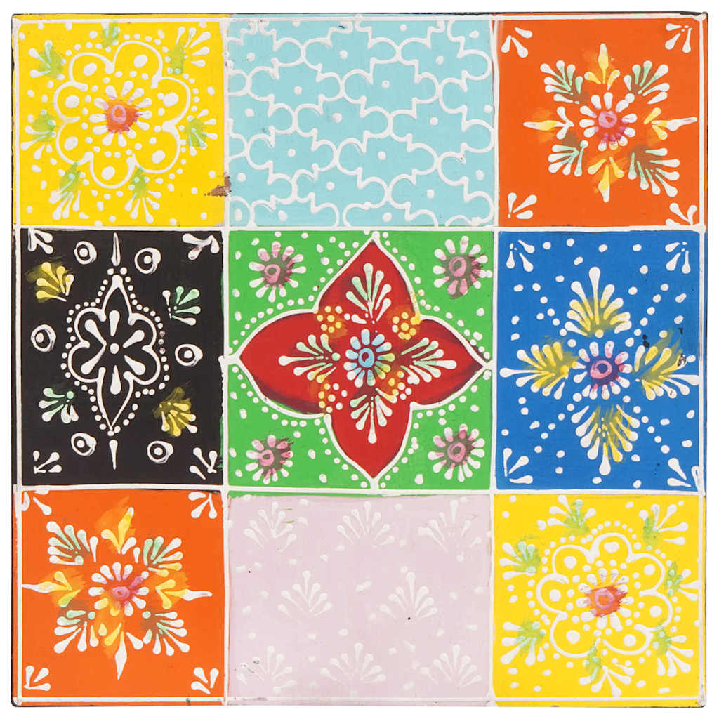 Firkantet Bord 3 stk. Flerfarvet 50 x 50 x 50 cm