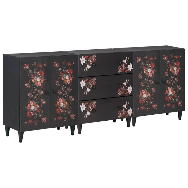 Opbevaringsskabe 3 stk. 180 x 33 x 75 cm Massivt mangotræ