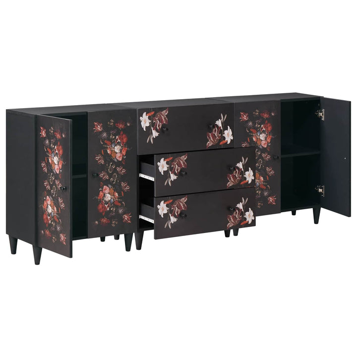 Opbevaringsskabe 3 stk. 180 x 33 x 75 cm Massivt mangotræ