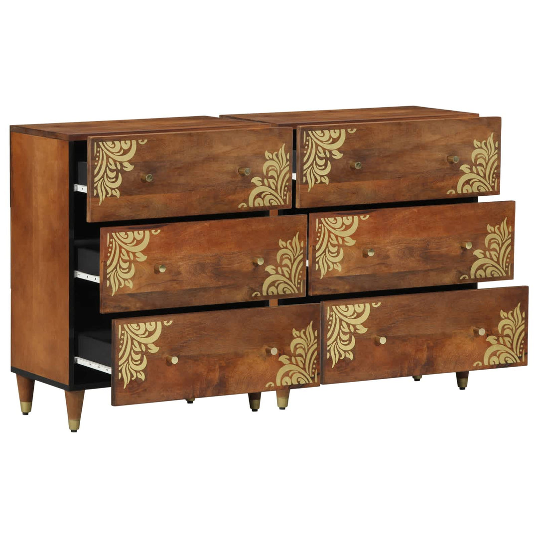 Sideboard 2 pcs honningfarvet 60 x 33 x 75 cm Massivt mangotræ
