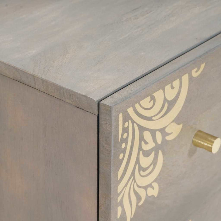 Sideboard med skuffe 2 pcs Grå 60 x 33 x 75 cm Massivt mangotræ