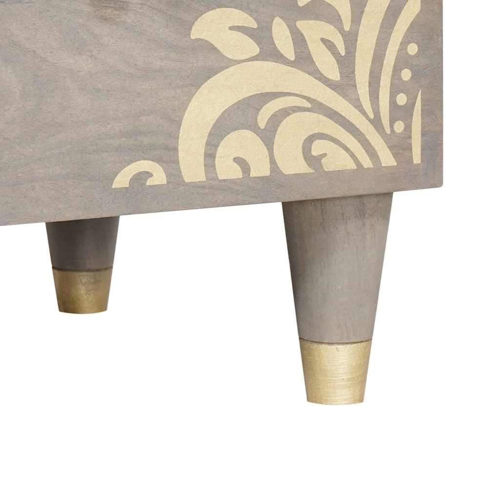 Sideboard med skuffe 2 pcs Grå 60 x 33 x 75 cm Massivt mangotræ