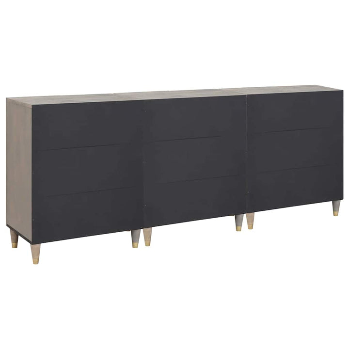 Badeværelsesskabsæt med dør 3 pcs Grå og Guld 180 x 33 x 75 cm