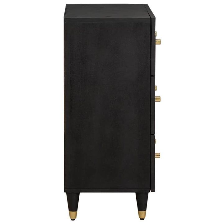 Sideboard med hylde 2 pcs Sort 60 x 33 x 75 cm Massivt mangotræ