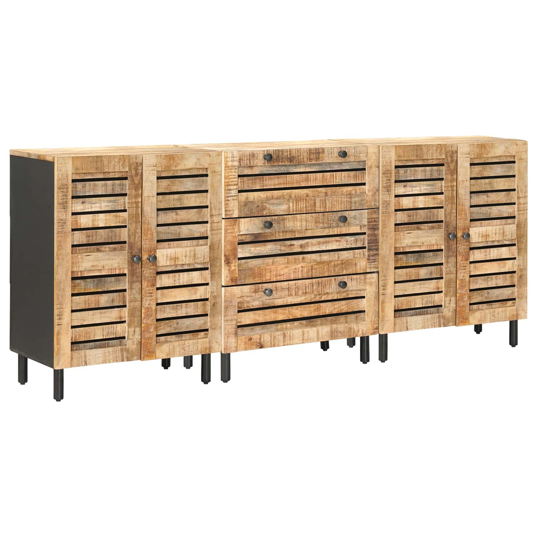 Opbevaringsskabe 3 stk. 180 x 33 x 75 cm Massivt mangotræ