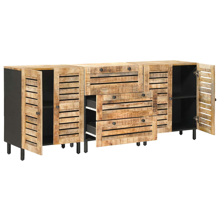 Opbevaringsskabe 3 stk. 180 x 33 x 75 cm Massivt mangotræ