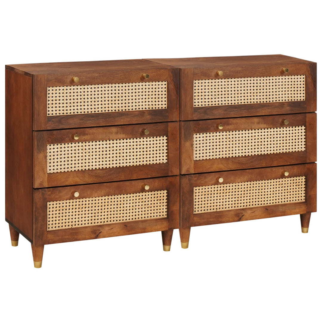 Sidetabel Sæt 2 pcs Brun 60 x 33,5 x 75 cm Massivt mangotræ