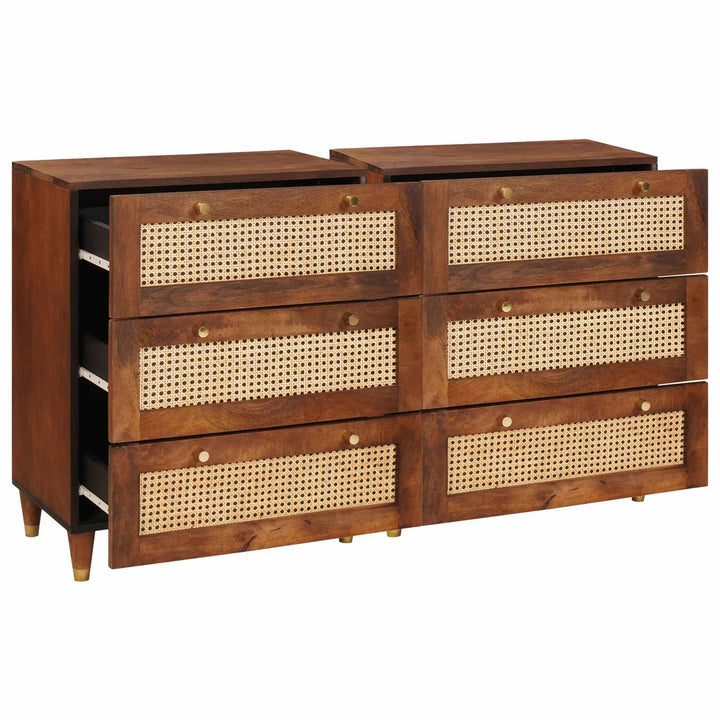 Sidetabel Sæt 2 pcs Brun 60 x 33,5 x 75 cm Massivt mangotræ