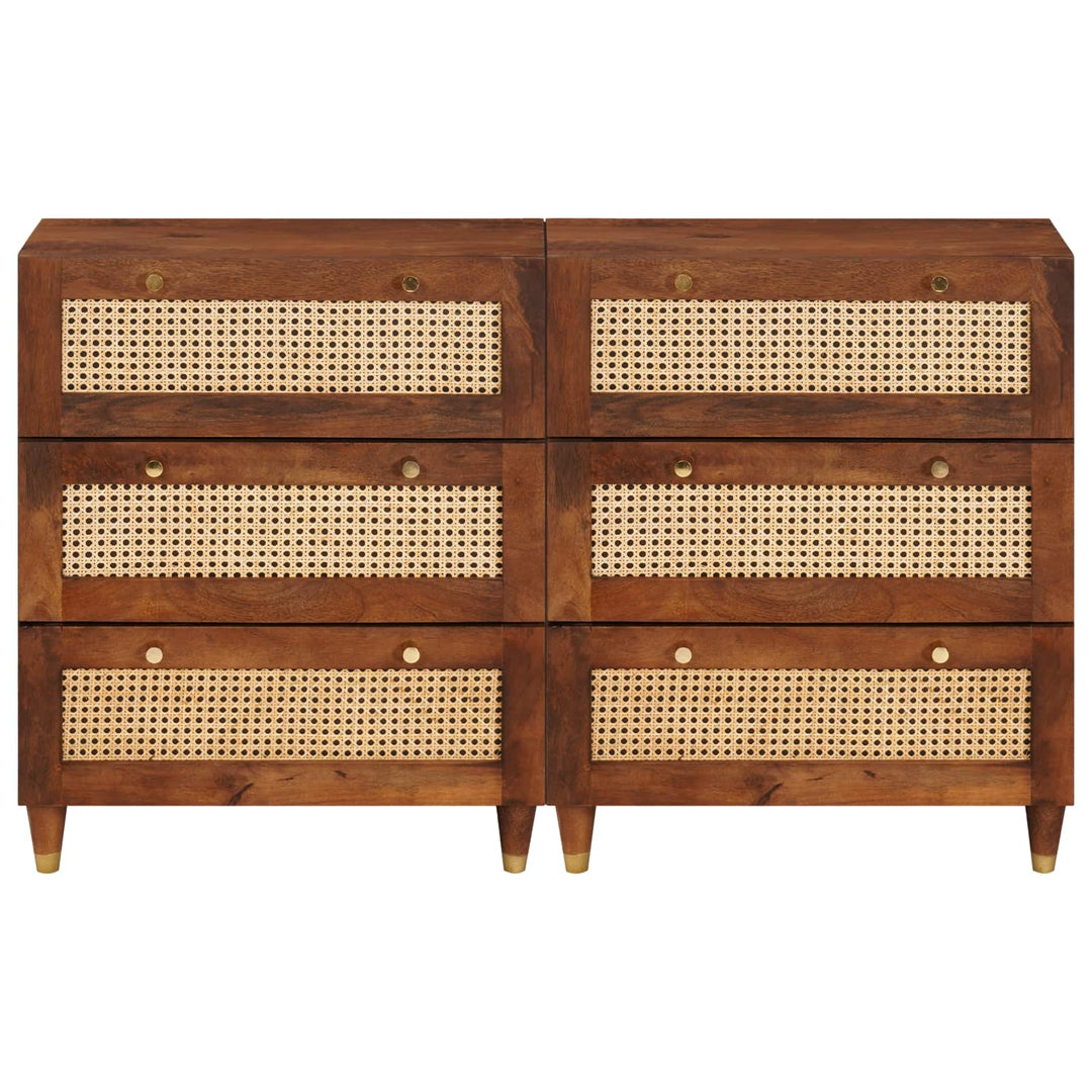 Sidetabel Sæt 2 pcs Brun 60 x 33,5 x 75 cm Massivt mangotræ