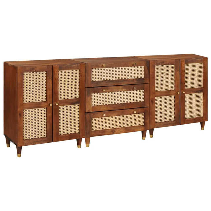 Sidetabel Sæt 3 pcs Brun 180 x 33 x 75 cm Massivt mangotræ