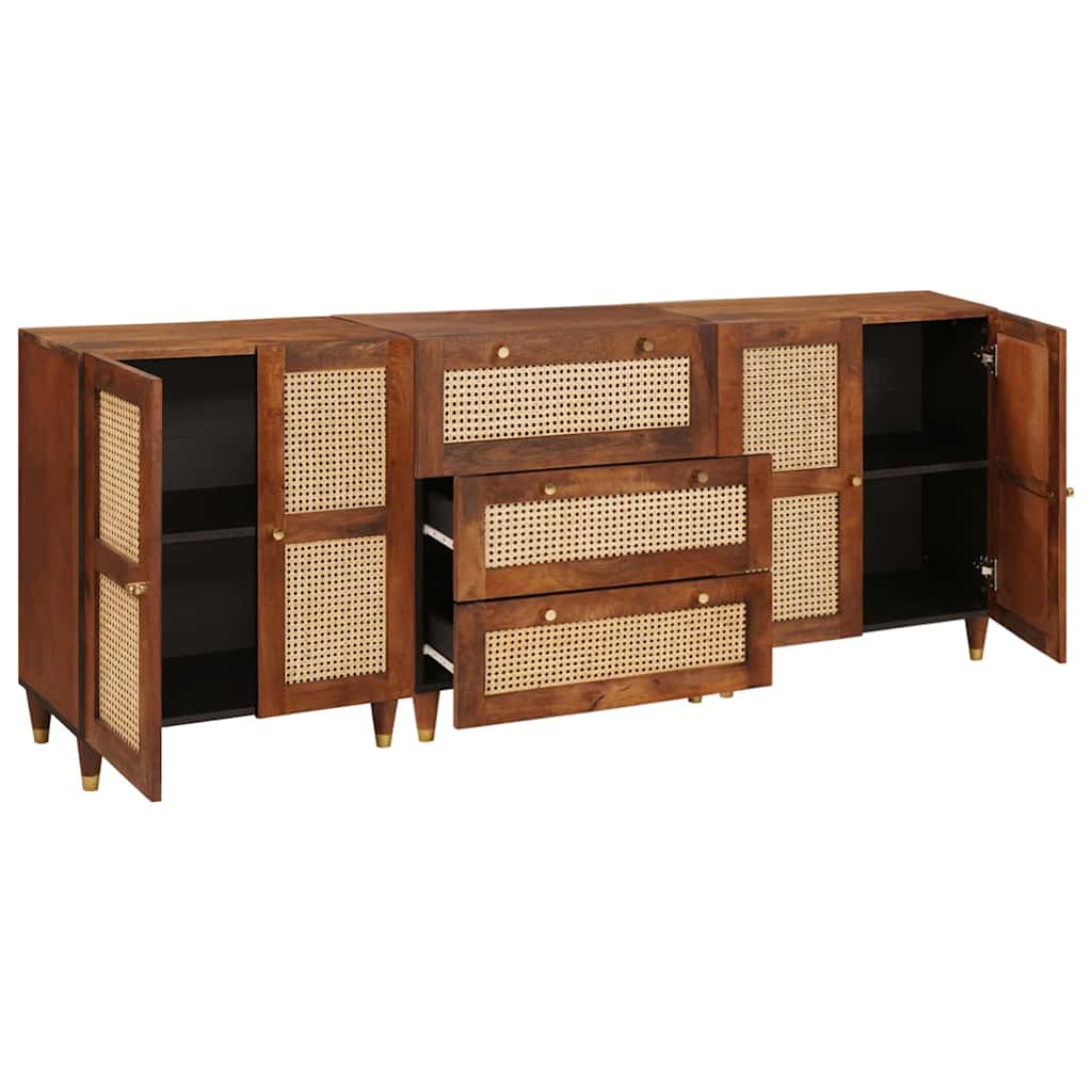 Sidetabel Sæt 3 pcs Brun 180 x 33 x 75 cm Massivt mangotræ