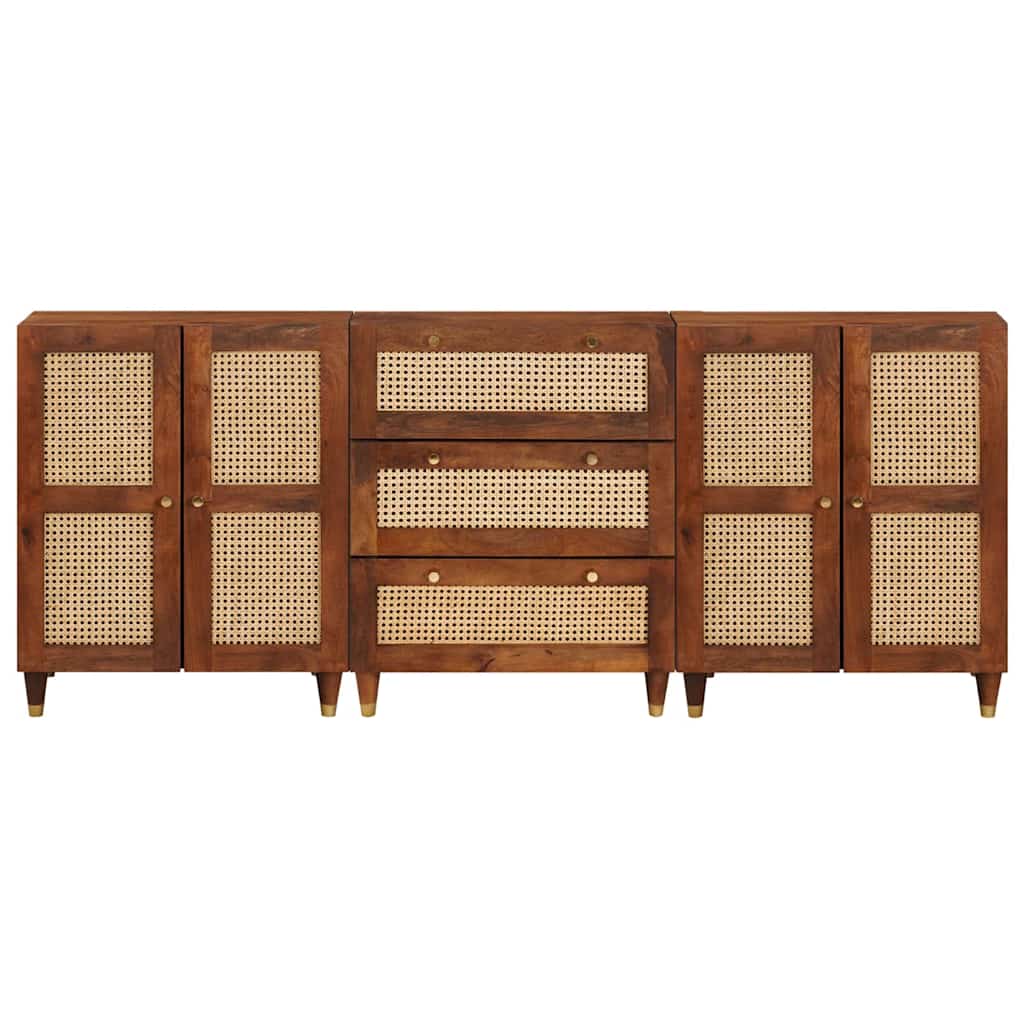 Sidetabel Sæt 3 pcs Brun 180 x 33 x 75 cm Massivt mangotræ