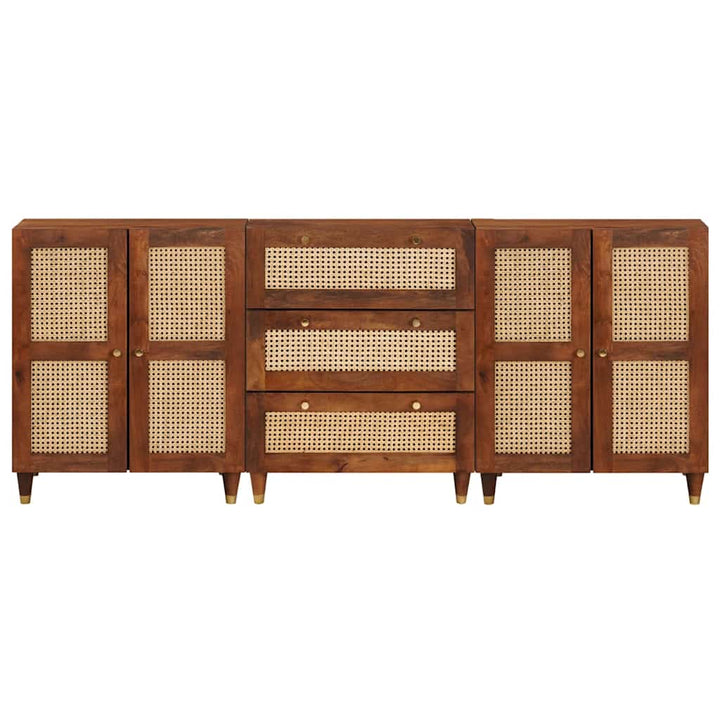 Sidetabel Sæt 3 pcs Brun 180 x 33 x 75 cm Massivt mangotræ