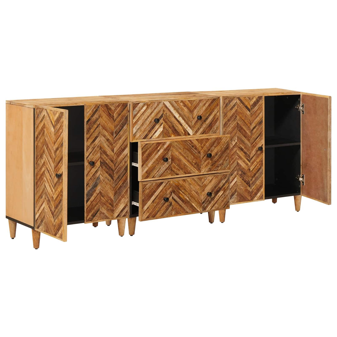 Opbevaringsskabe 3 pcs Brun 60 x 33,5 x 75 cm Massivt mangotræ
