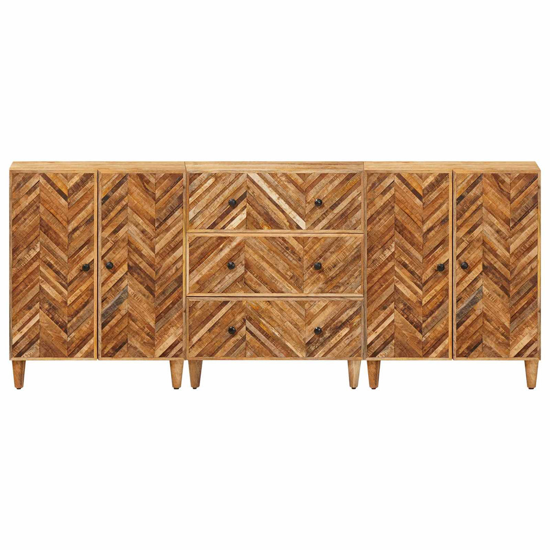 Opbevaringsskabe 3 pcs Brun 60 x 33,5 x 75 cm Massivt mangotræ