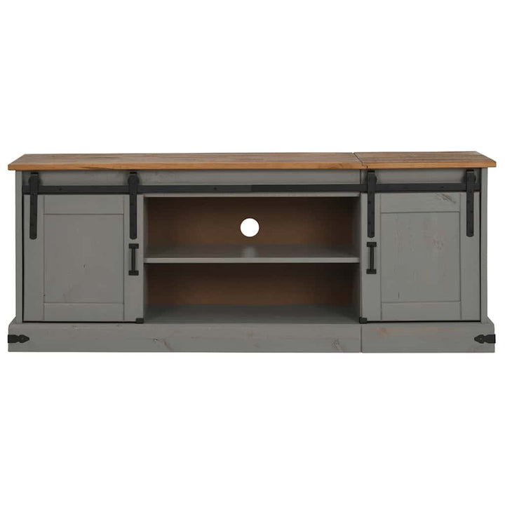 tv-bord HALDEN 2 skydedøre 150x40x60 cm massivt træ grå