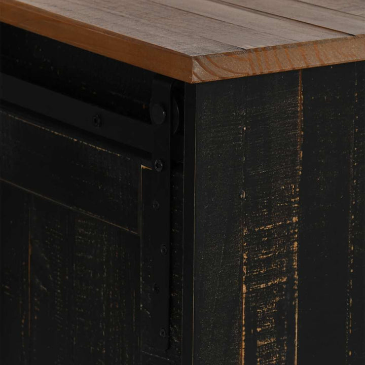 tv-bord HALDEN 2 skydedøre 150x40x60 cm massivt træ sort