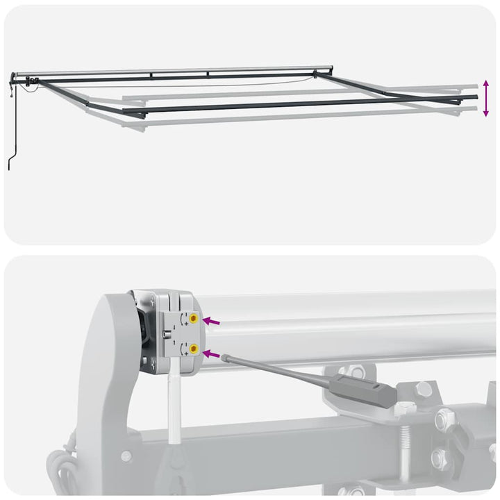 markise med LED-lys 300x250 cm automatisk betjening bordeaux