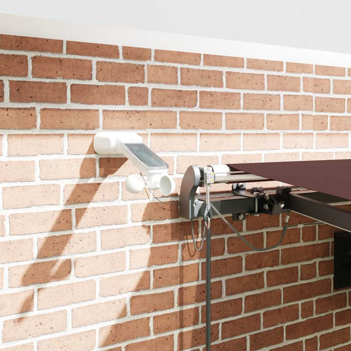 markise med LED-lys 450x300 cm automatisk betjening bordeaux