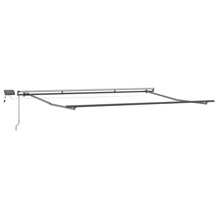 markise med LED-lys 500x300 cm manuel betjening bordeauxfarvet