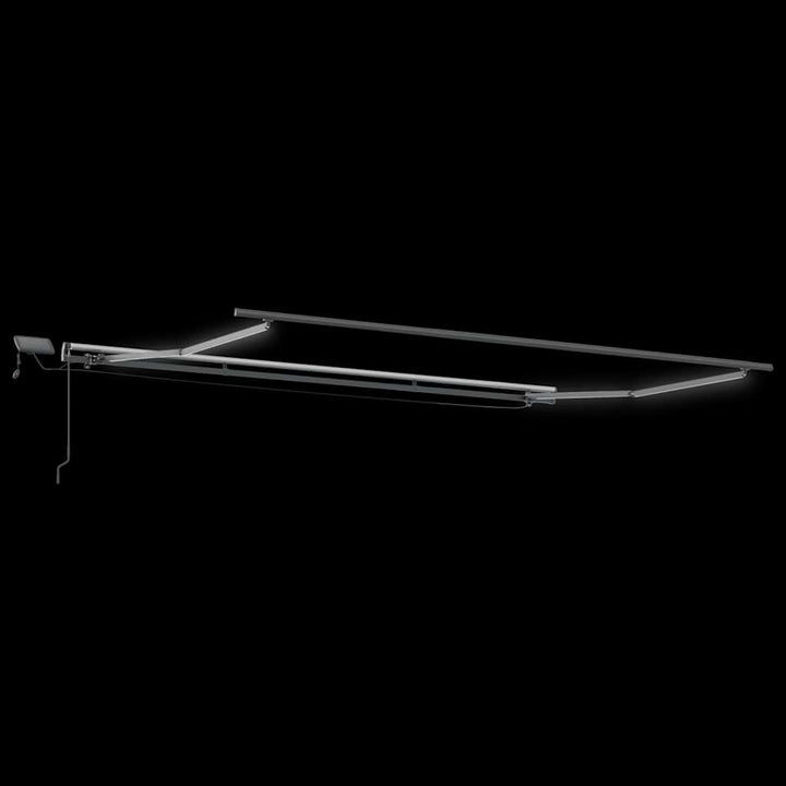 markise med LED-lys 500x300 cm manuel betjening bordeauxfarvet