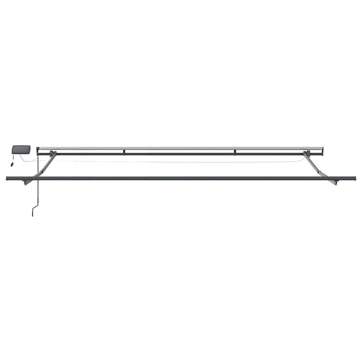 markise med LED-lys 500x300 cm manuel betjening bordeauxfarvet