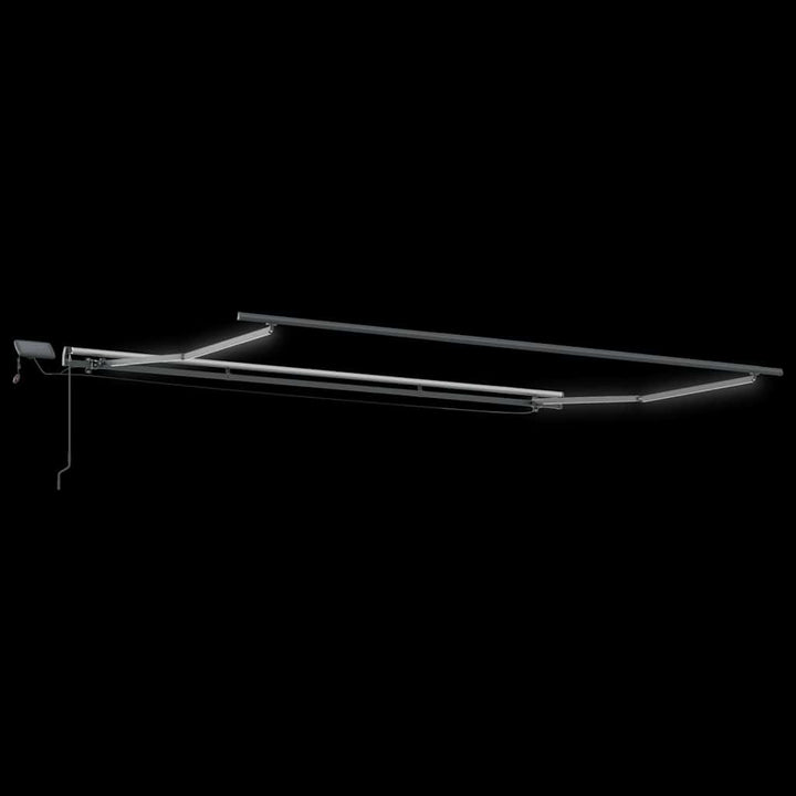 markise med LED-lys 600x300 cm manuel betjening bordeauxfarvet