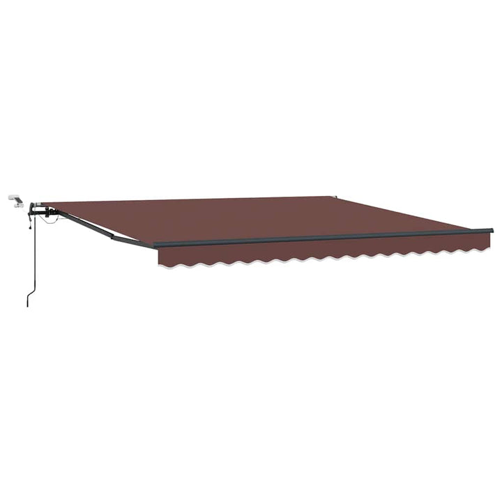 markise med LED-lys 400x300 cm automatisk betjening brun