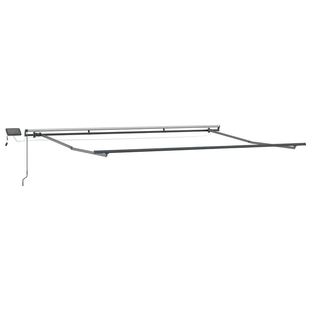 markise med LED-lys 500x300 cm automatisk betjening brun