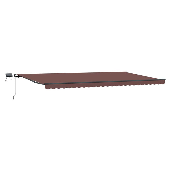 markise med LED-lys 600x300 cm automatisk betjening brun