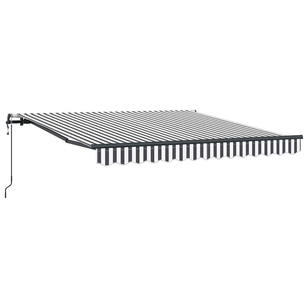 markise 300x250 cm automatisk betjening antracitgrå og hvid
