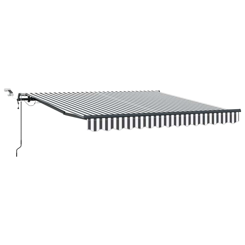 markise m. LED 300x250 cm automatisk betjening antracitgrå hvid