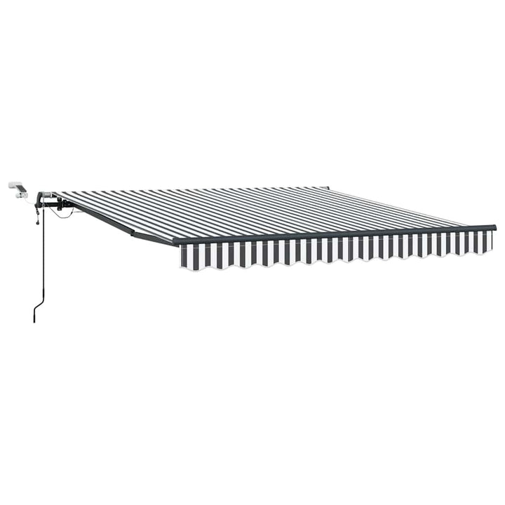 markise m. LED 300x250 cm automatisk betjening antracitgrå hvid